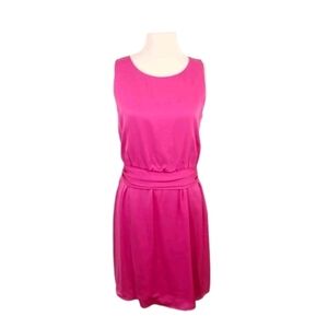 Theory Silk Harida Poignant Dress in Barbie Hot Pink